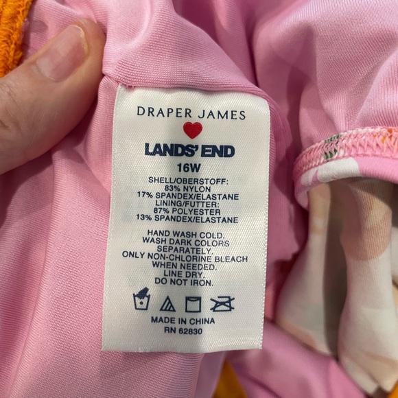 Draper James Lands End Swim Skirt Size 16W Pink/Orange - Picture 4 of 4